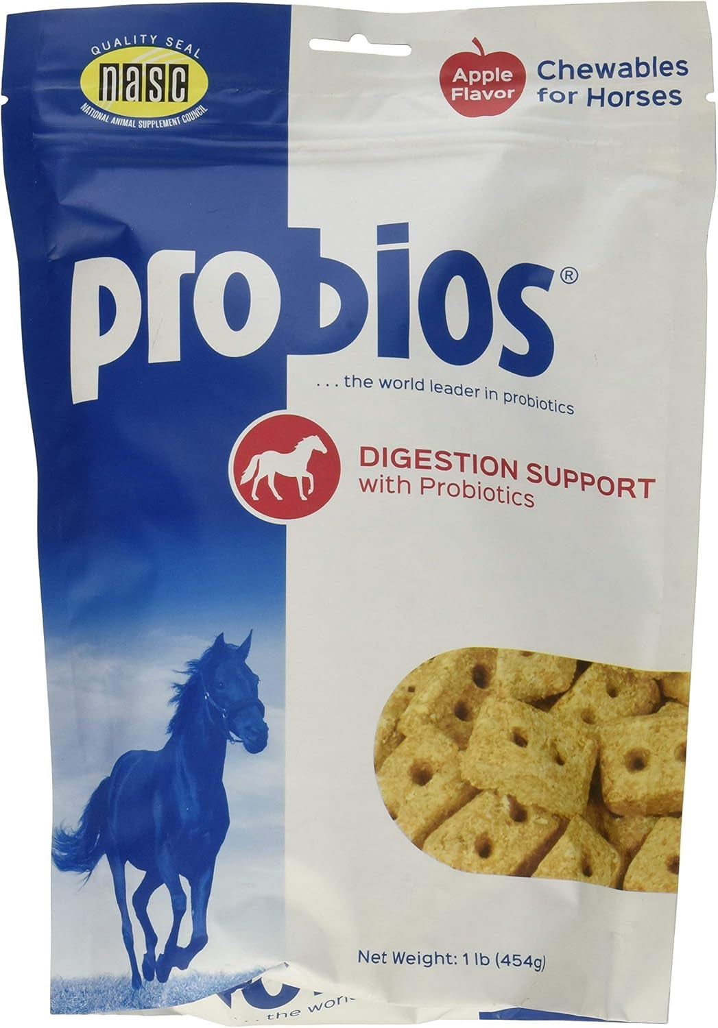 Probios Probiotic Treats for Horses, Apple Flavor, 1 Pound Each - 3 Pack