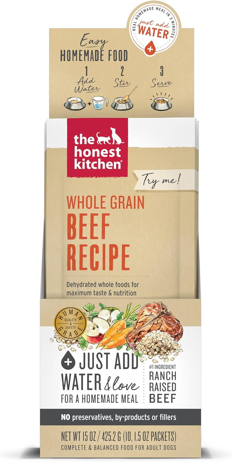 The Honest Kitchen Human Grade Dehydrated Whole Grain Dog Food - Complete Meal or Topper