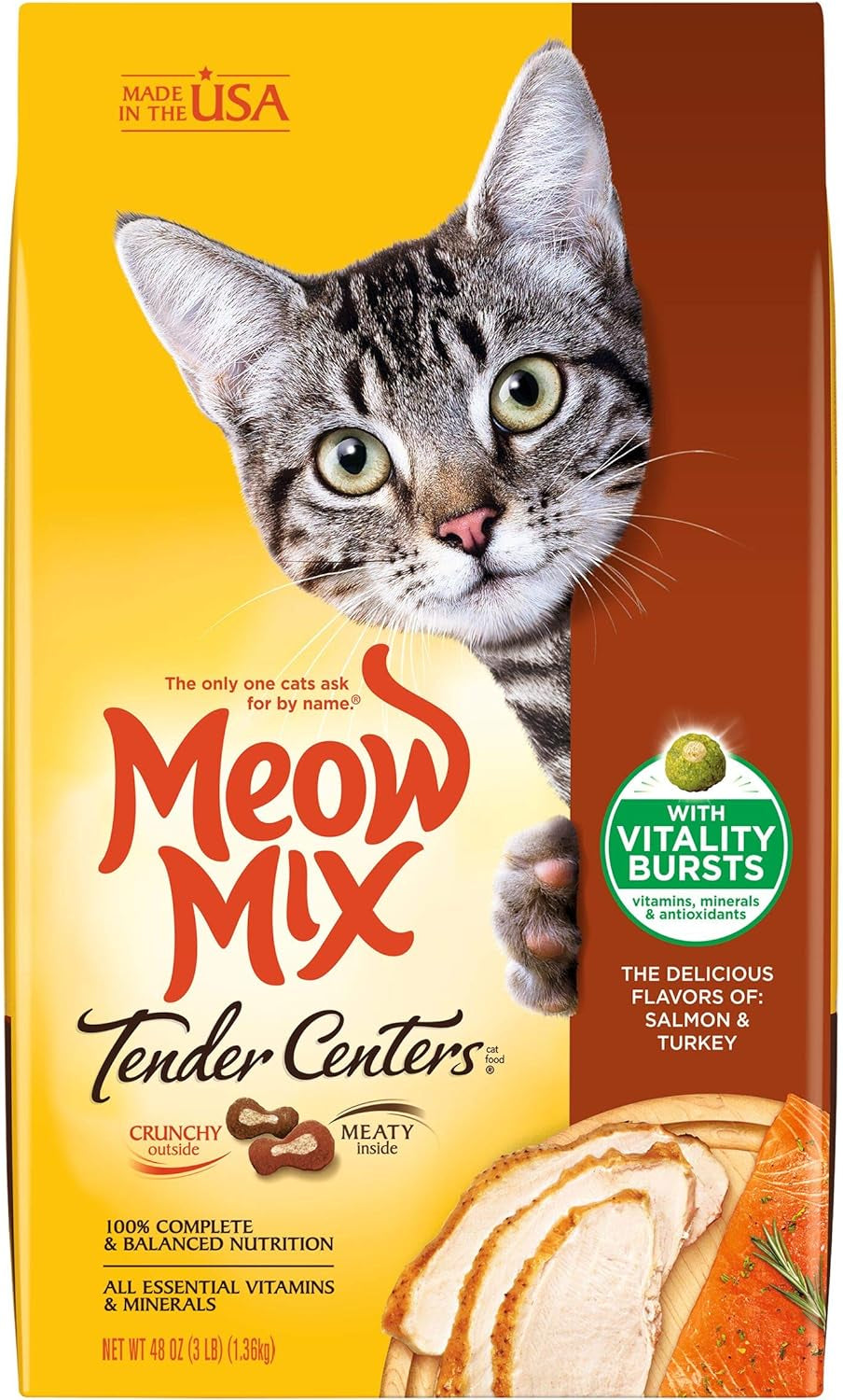 Meow Mix Tender Centers Basted Bites Dry Cat Food, Crunchy outside Meaty Inside