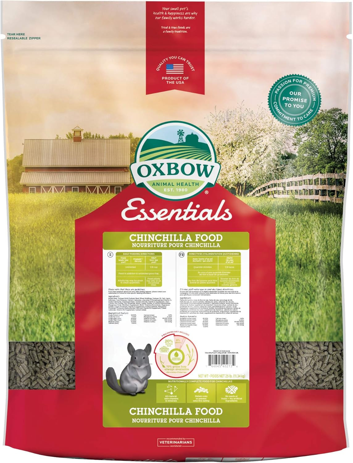 Oxbow Essentials Chinchilla Food - All Natural Chinchilla Food