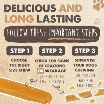 Mighty Paw Yak Cheese Dog Chews - All-Natural Treats for Dogs - High Protein Treat with 68 Grams of Protein per Chew - Delicious and Long Lasting - Odor Free with Limited Ingredients