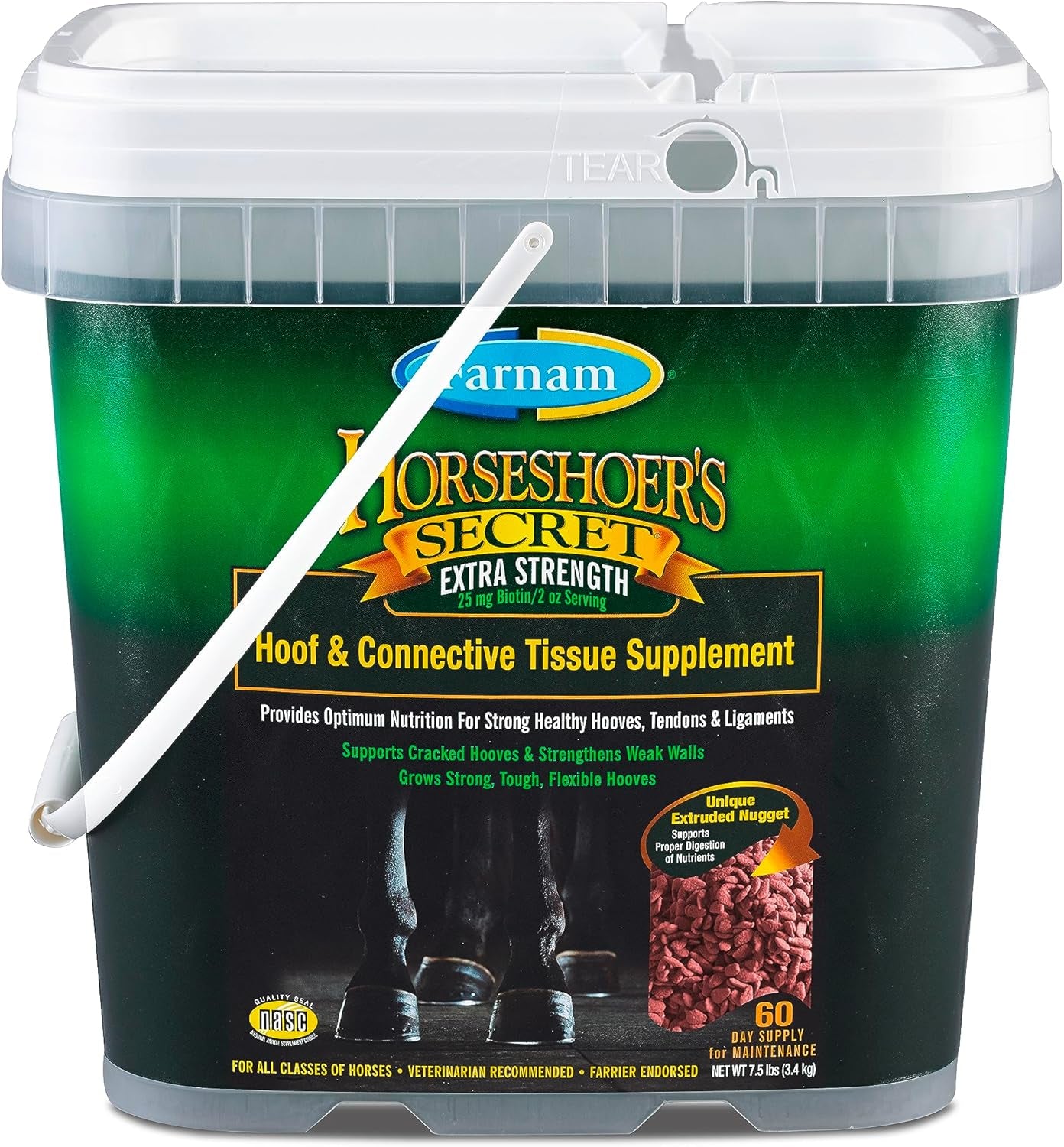 Farnam Horseshoer'S Secret Extra Strength Hoof Supplements & Connective Tissue Supplement, Promotes Strong, Healthy Hooves, Tendon & Ligaments