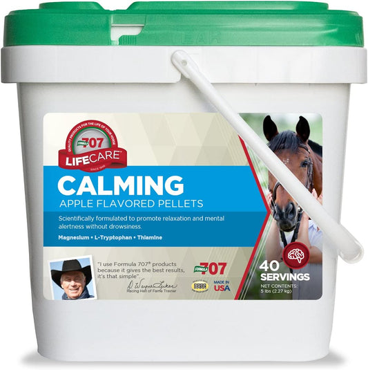 Calming Equine Supplement 5LB Bucket - Anxiety Relief and Enhanced Focus for Horses - L-Tryptophan, Thiamine & Magnesium