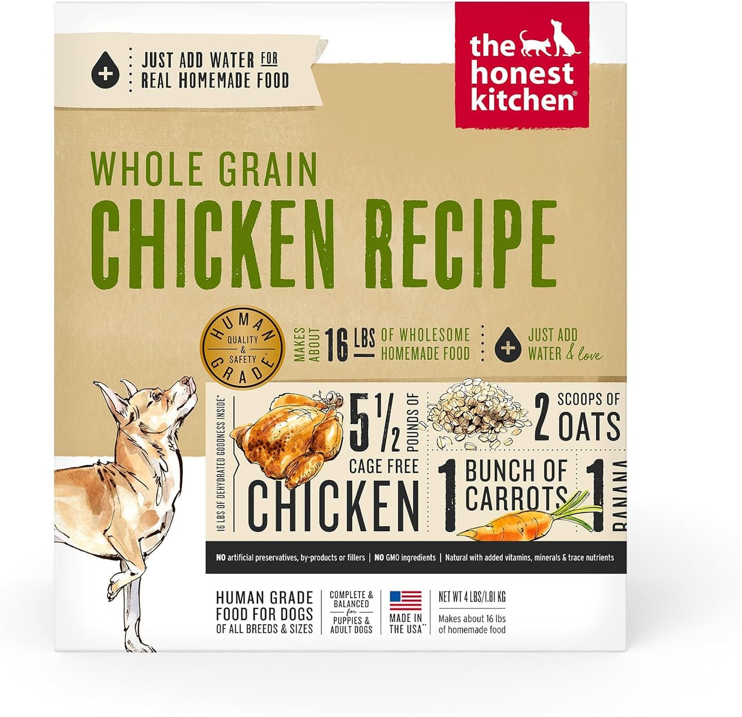 The Honest Kitchen Human Grade Dehydrated Whole Grain Dog Food - Complete Meal or Topper