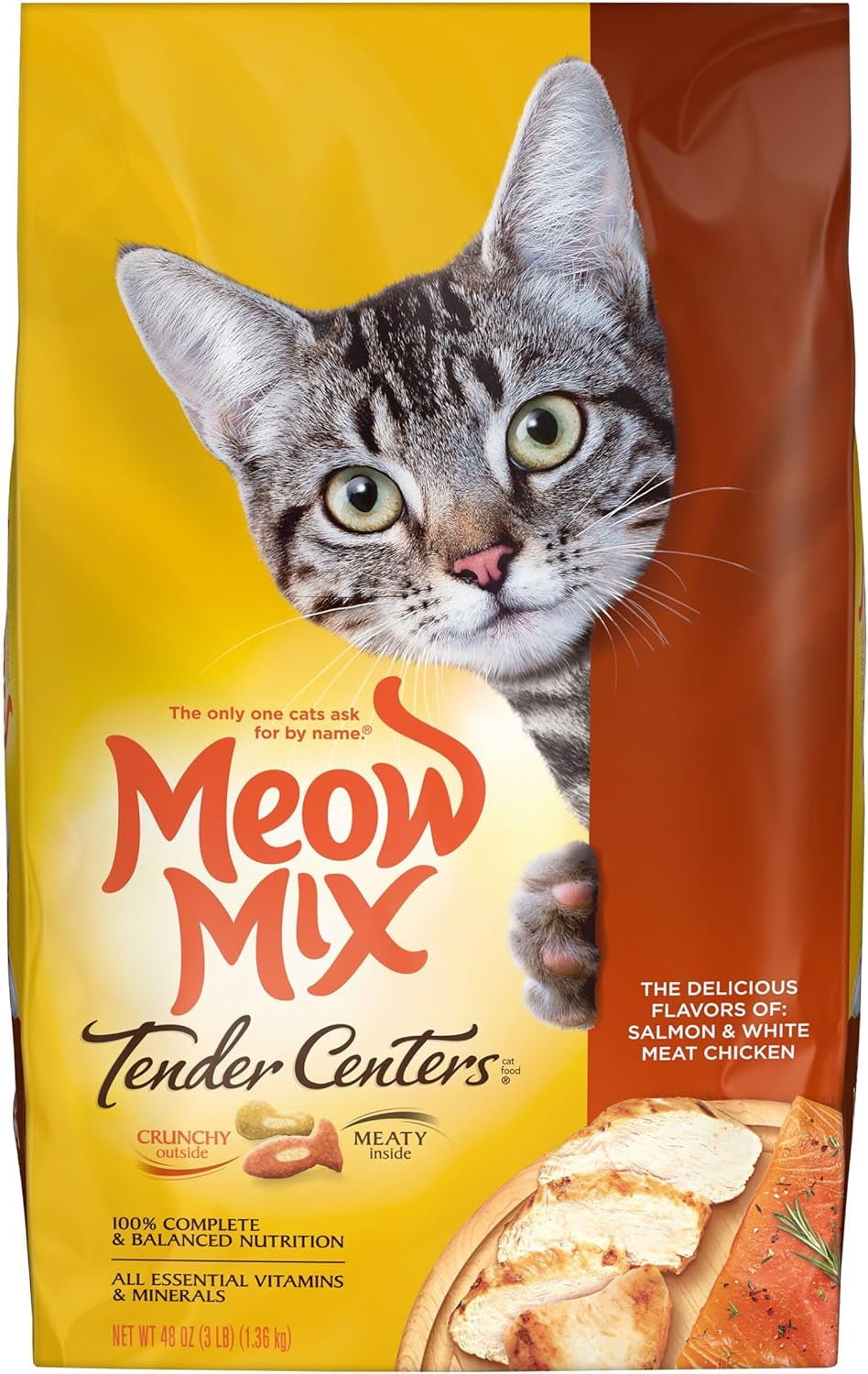 Meow Mix Tender Centers Basted Bites Dry Cat Food, Crunchy outside Meaty Inside