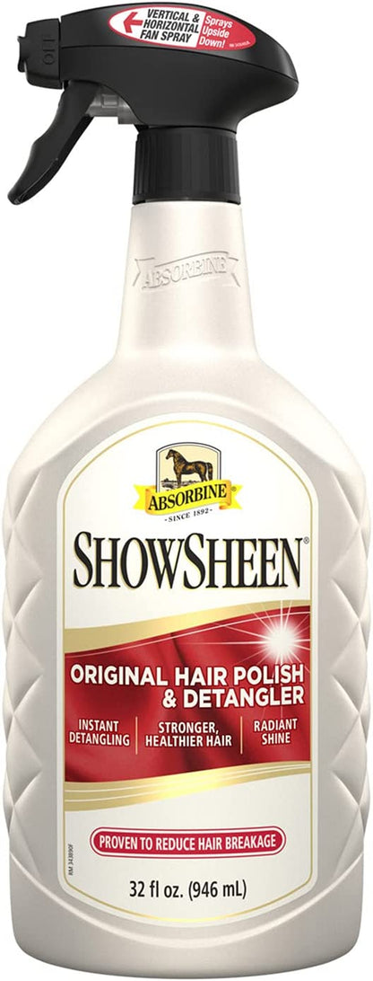 Showsheen Hair Polish & Detangler 128Oz Refill Jug, Horse and Dog Coat, Mane and Tail, Instant Detangling & Reduces Hair Breakage for Healthy Grooming & Radiant Shine