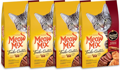 Meow Mix Tender Centers Basted Bites Dry Cat Food, Crunchy outside Meaty Inside