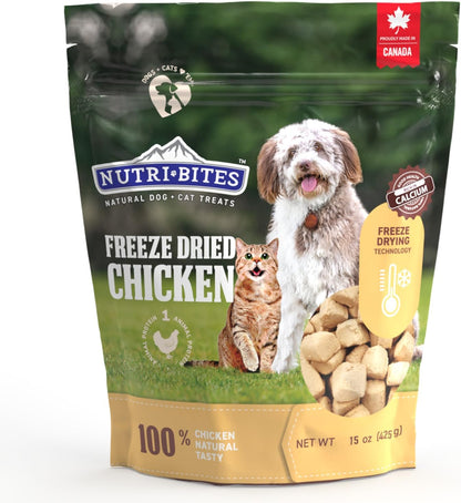 Nutri Bites Freeze Dried Dog & Cat Treats, Healthy Pet Training Treats or Food Topper, All Natural, Single Ingredient, High Protein, Premium Bulk Value Pack