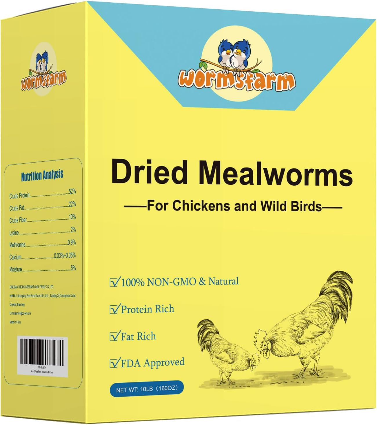 Dried Mealworms for Wild Birds Chickens Feed for Laying Hens,Ducks,Reptiles