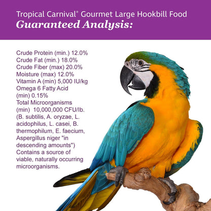 F.M. Brown'S Tropical Carnival Gourmet Large Hookbill Food for Parrots, Cockatoos and Macaws over 13", Vitamin-Nutrient Fortified Daily Diet