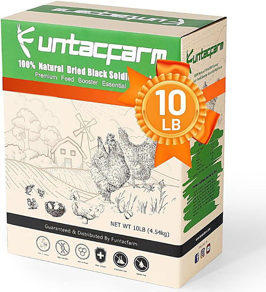 Dried Black Soldier Fly Larvae for Chickens, High Protein Chicken Feed Superior to Meal Worms for Wild Birds & Chicken Treats for Laying Hens