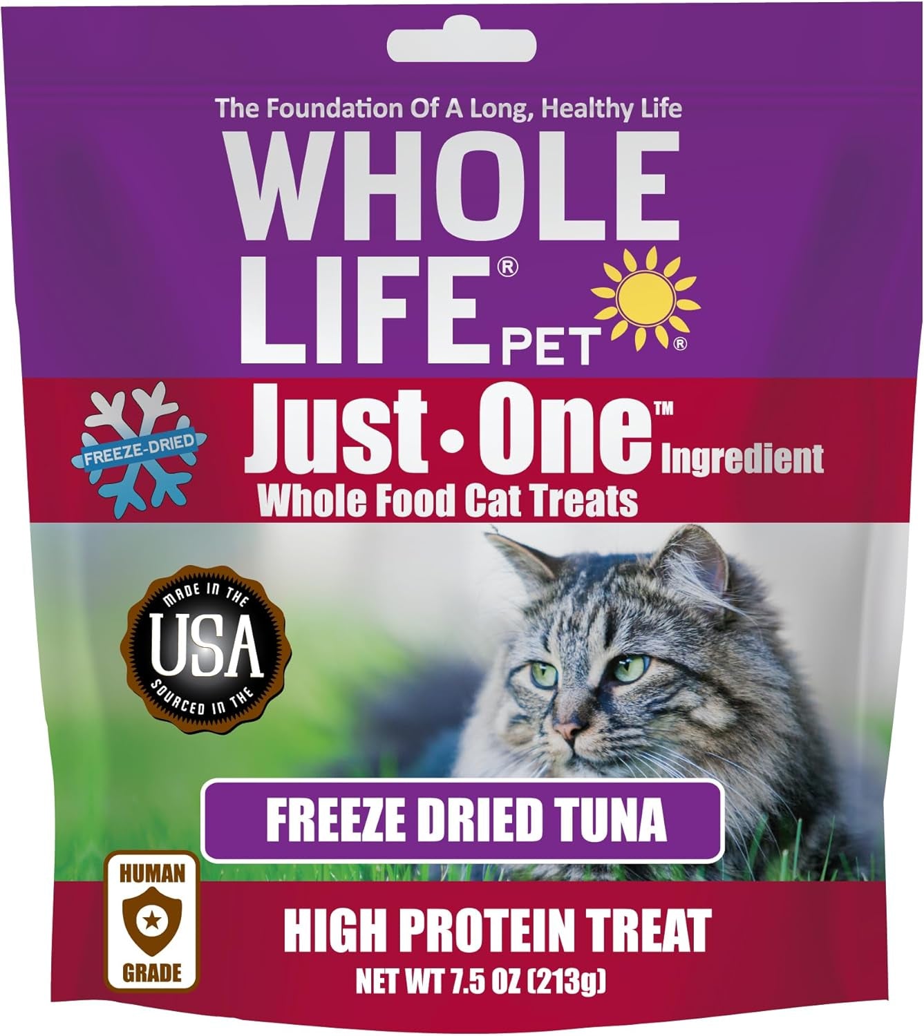 Whole Life Pet Just One Freeze Dried Cat Treats - Human Grade Cat Food Toppers, High Protein Cat Snacks, USA Made Natural Cat Treats