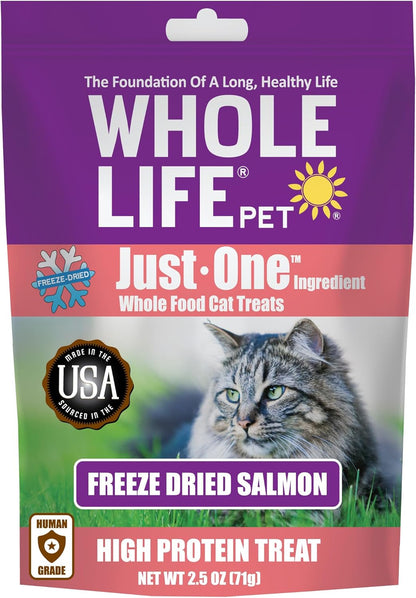 Whole Life Pet Just One Freeze Dried Cat Treats - Human Grade Cat Food Toppers, High Protein Cat Snacks, USA Made Natural Cat Treats