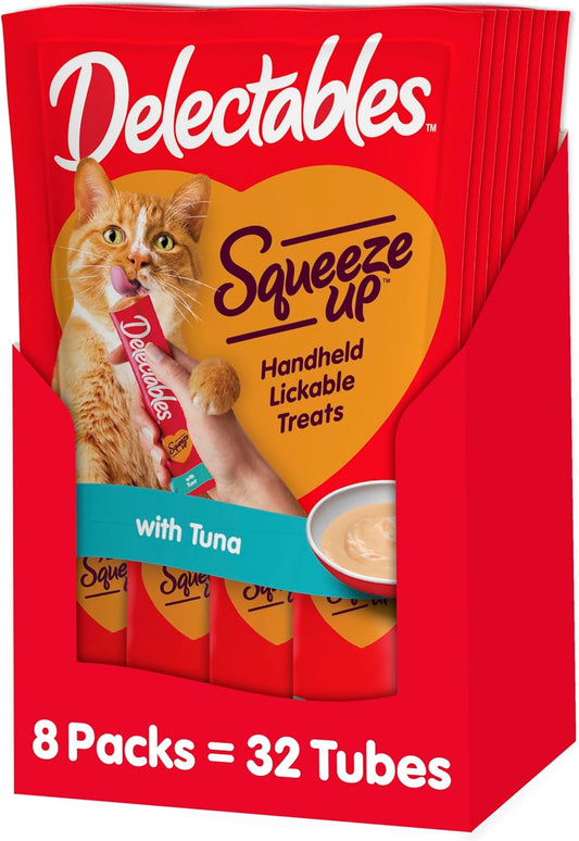 Hartz Delectables Squeeze up Interactive Lickable Wet Cat Treats for Adult & Senior Cats