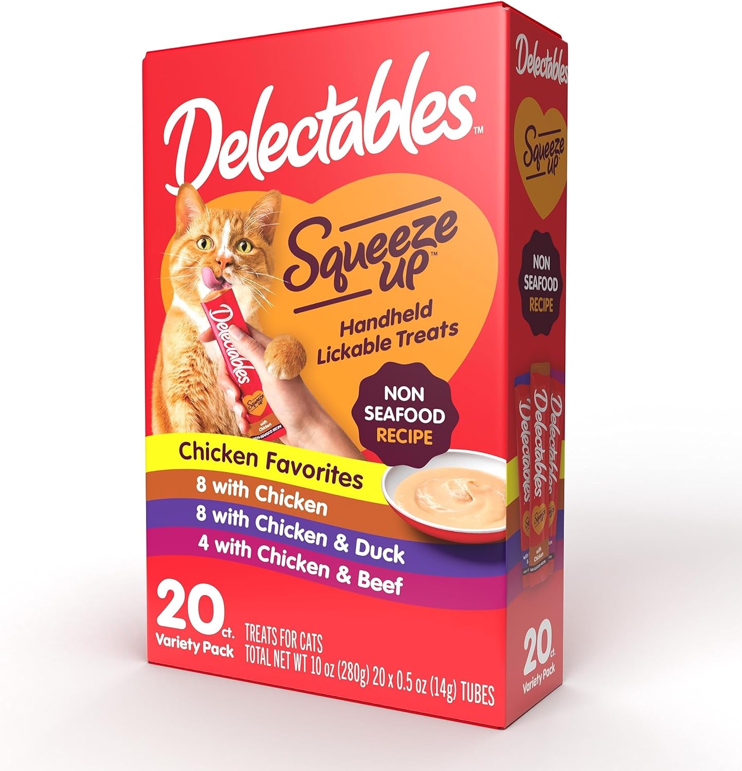 Delectables Squeeze up Interactive Lickable Wet Cat Treats for Adult & Senior Cats, Tuna & Shrimp, 24 Count, 12 Ounces