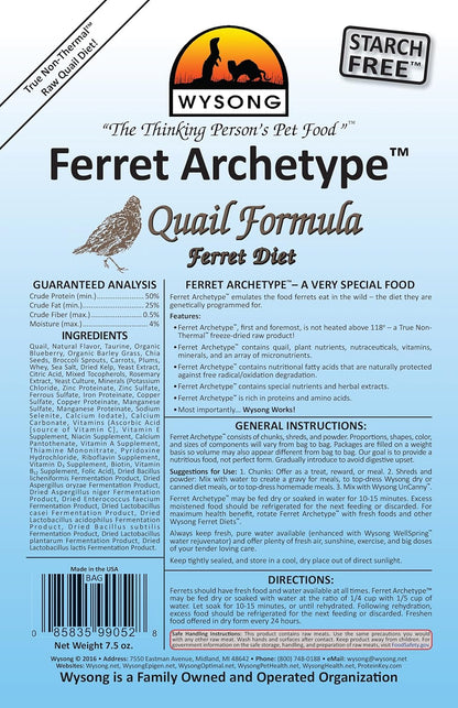 Wysong 858053 Ferret Archetype - Raw Ferret Food