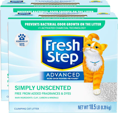 Fresh Step Advanced Simply Unscented Clumping Litter, Fresh Step Unscented Cat Litter Fights Odor on Contact