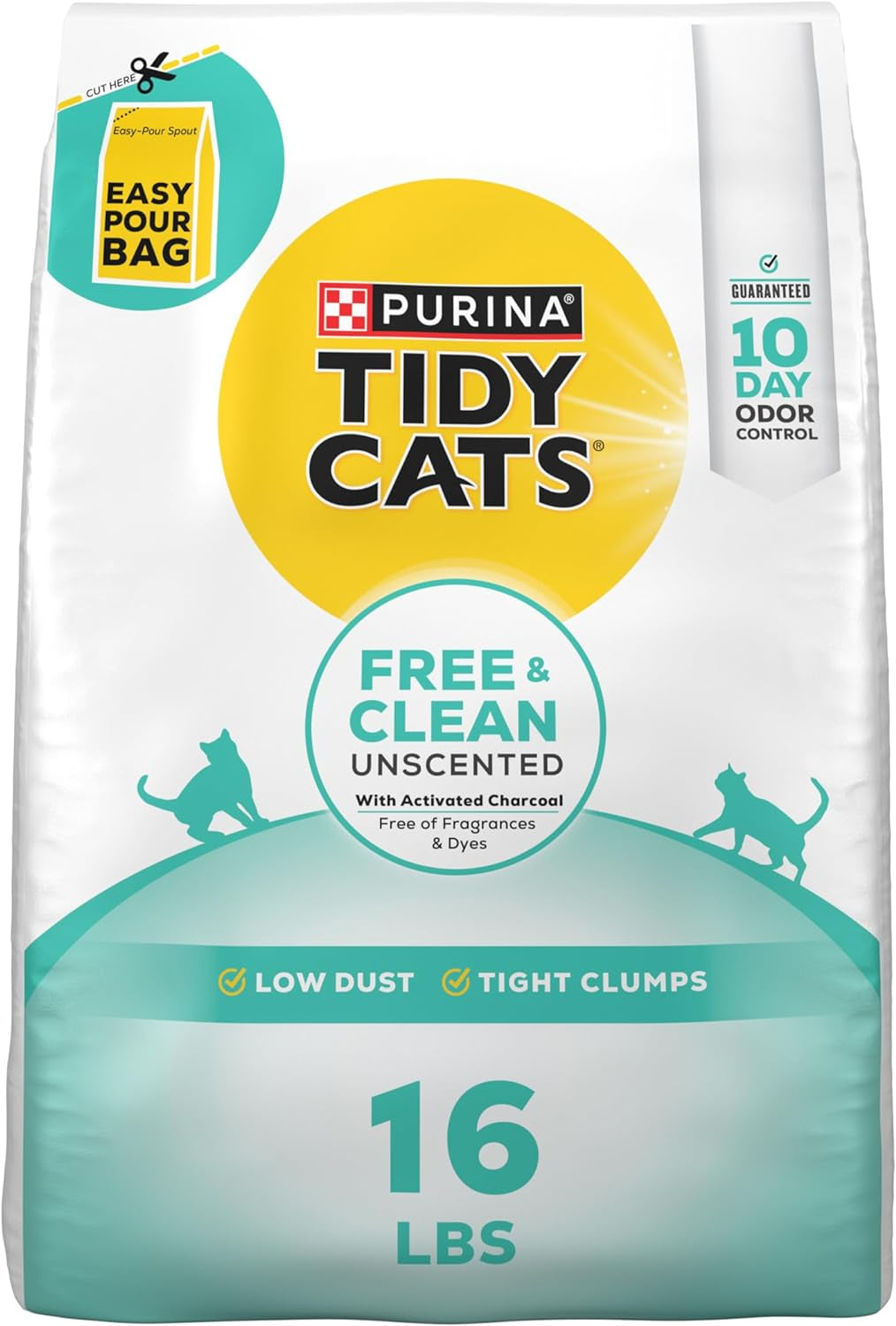 Purina Tidy Cats Clumping Cat Litter, Free & Clean Unscented Multi Cat Litter