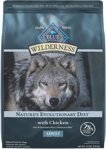 Blue Buffalo Wilderness Natural High-Protein Dry Food for Adult Dogs