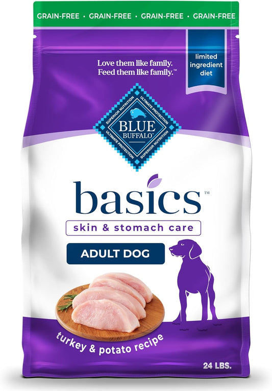 Blue Buffalo Basics Grain-Free Adult Dry Dog Food, Skin & Stomach Care, Limited Ingredient Diet for Dogs