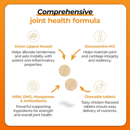Vetriscience Glycoflex 3 Clinically Proven Hip and Joint Supplement for Dogs - Maximum Strength Dog Supplement with Glucosamine, MSM, Green Lipped Mussel & DMG