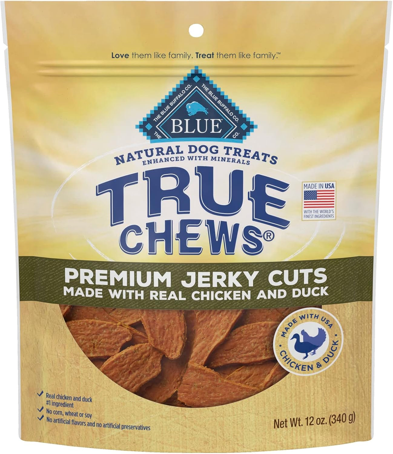 Blue Buffalo True Chews Premium Jerky Cuts Dog Treats, Made in the USA with Natural Ingredients