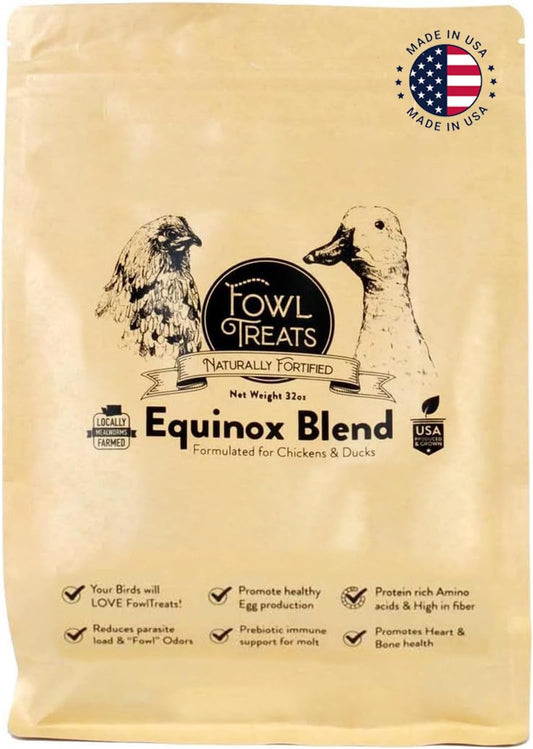 Naturally Fortified Treats - Protein Rich Supplement Suitable for Chickens, Hens and Ducks, Hand Mixed with USA Grown Ingredients - Equinox Blend