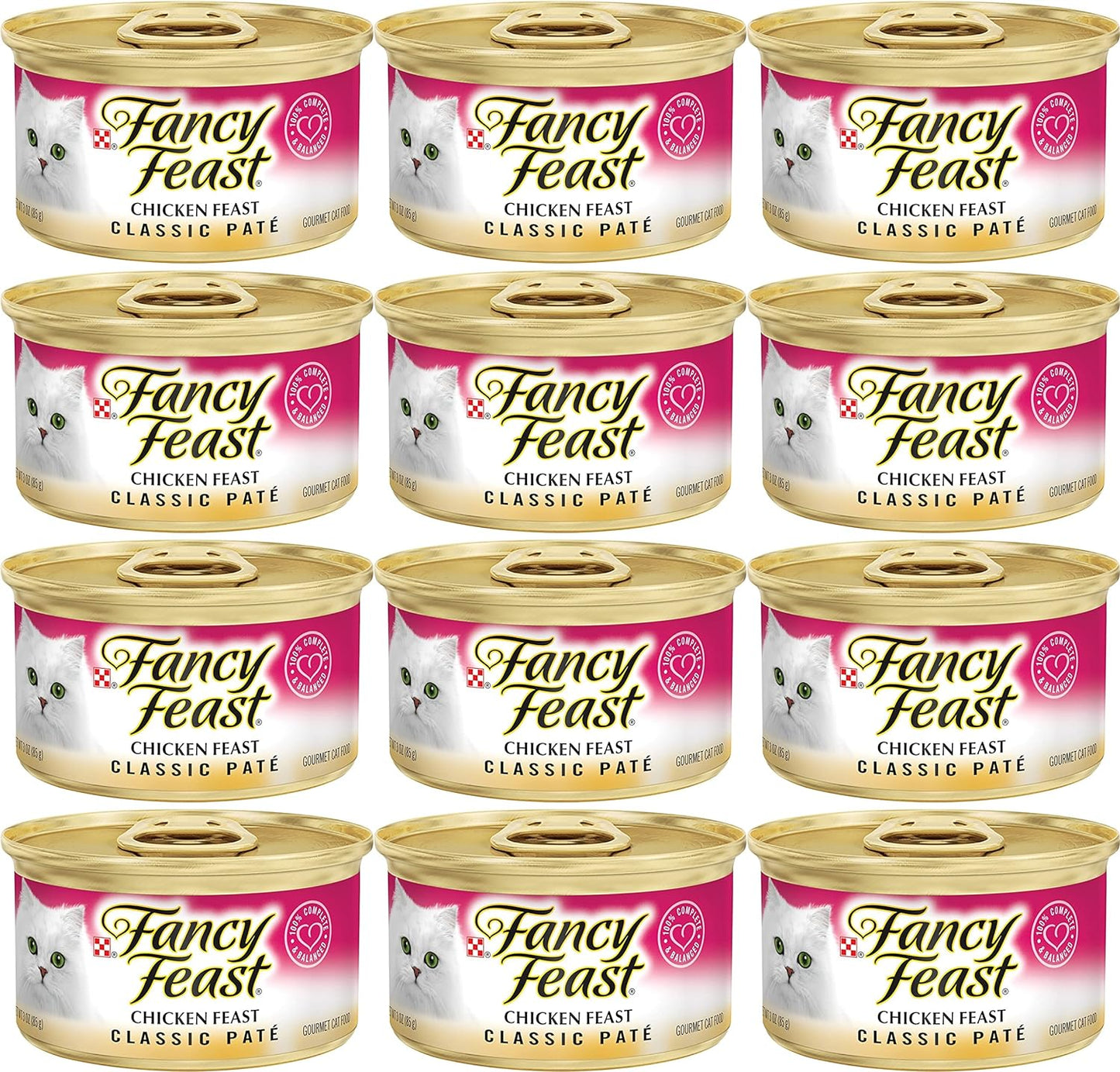 Poultry and Beef Feast Classic Pate Collection Grain Free Wet Cat Food Variety Pack - (Pack of 30) 3 Oz. Cans