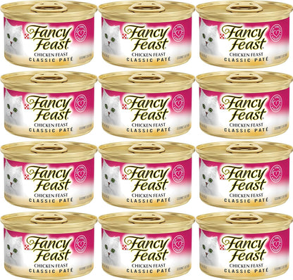 Poultry and Beef Feast Classic Pate Collection Grain Free Wet Cat Food Variety Pack - (Pack of 30) 3 Oz. Cans