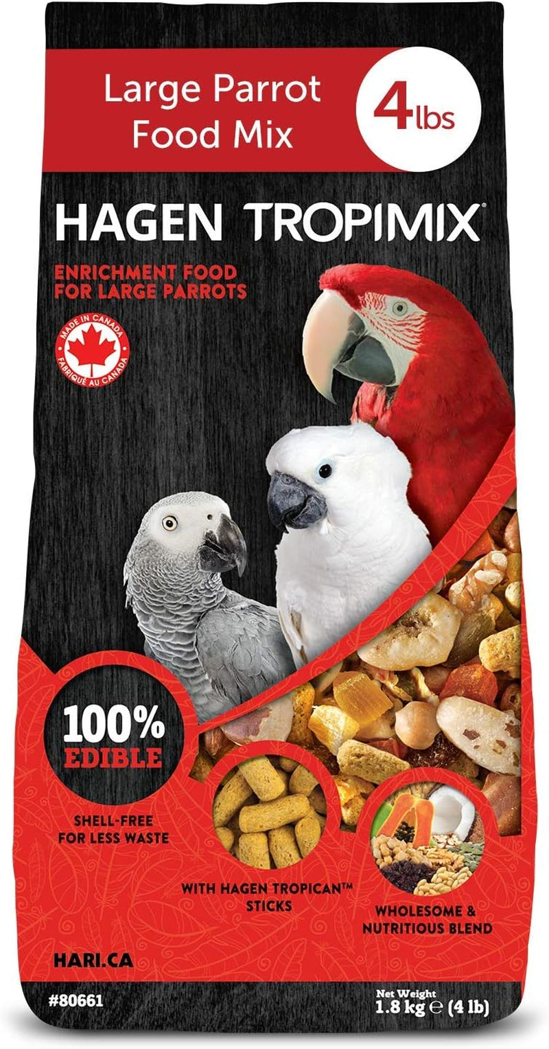 Hari Tropimix Bird Food, Hagen Large Parrot Food with Seeds, Fruit, Nuts, Vegetables, Grains, and Legumes, Enrichment Food