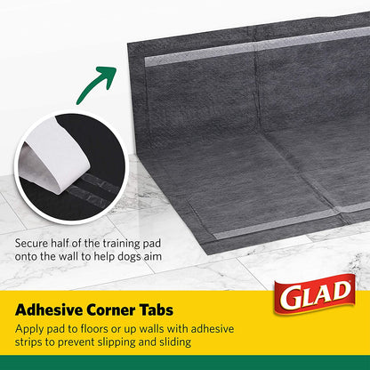 Glad for Pets Activated Carbon Dog Training Pads - Super Absorbent and Leak Proof Dog Pee Pads Extra Large, Indoor Potty Pads with Adhesive Strips, XL Puppy Pad Giant Size, 30" X 36"