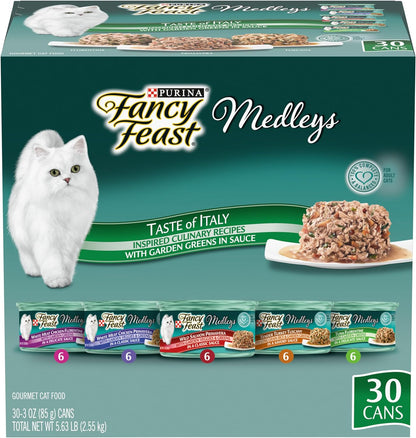 Poultry and Beef Feast Classic Pate Collection Grain Free Wet Cat Food Variety Pack - (Pack of 30) 3 Oz. Cans