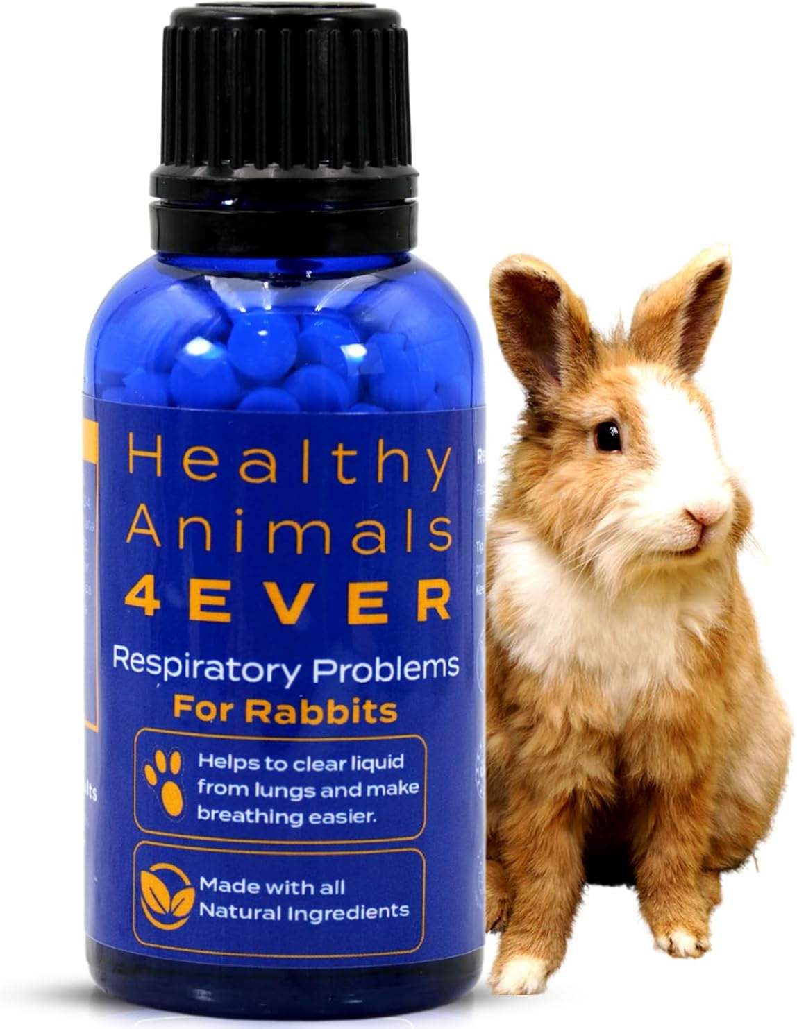 Healthyanimals4Ever All-Natural Rabbit Respiratory Treatment, Effective Homeopathic Support for Respiratory Health, Preventive Care for Snuffles & URI Rabbit Breathing Relief Tablets, 300 Count