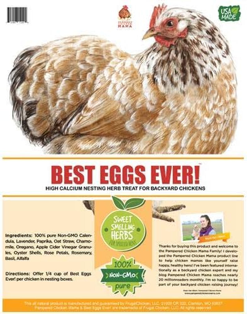 Pampered Chicken Mama Best Eggs Ever! Nesting Herbs for Chickens, Calcium Supplement for Chickens, Chicken Feed Supplies, Hen Treats for Coops