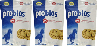 Probios Probiotic Treats for Horses, Apple Flavor, 1 Pound Each - 3 Pack