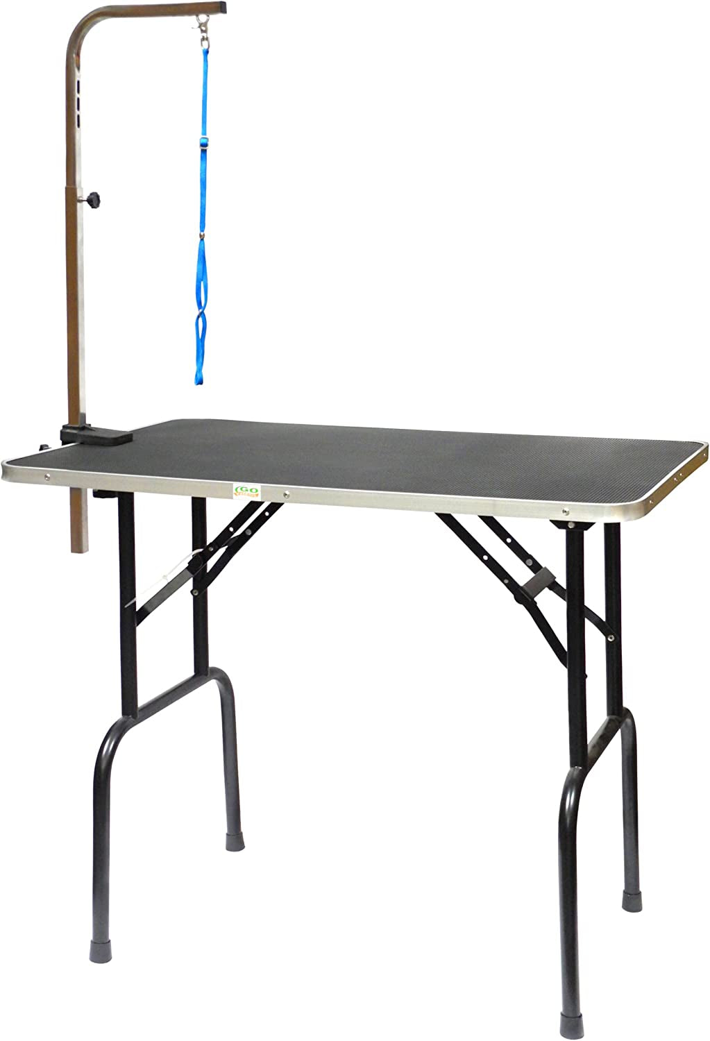 Go Pet Club - Dog Grooming Table - Pet Grooming Table - Foldable, Adjustable Arm, Portable, Non-Slip Grooming Table for Dogs at Home - Black