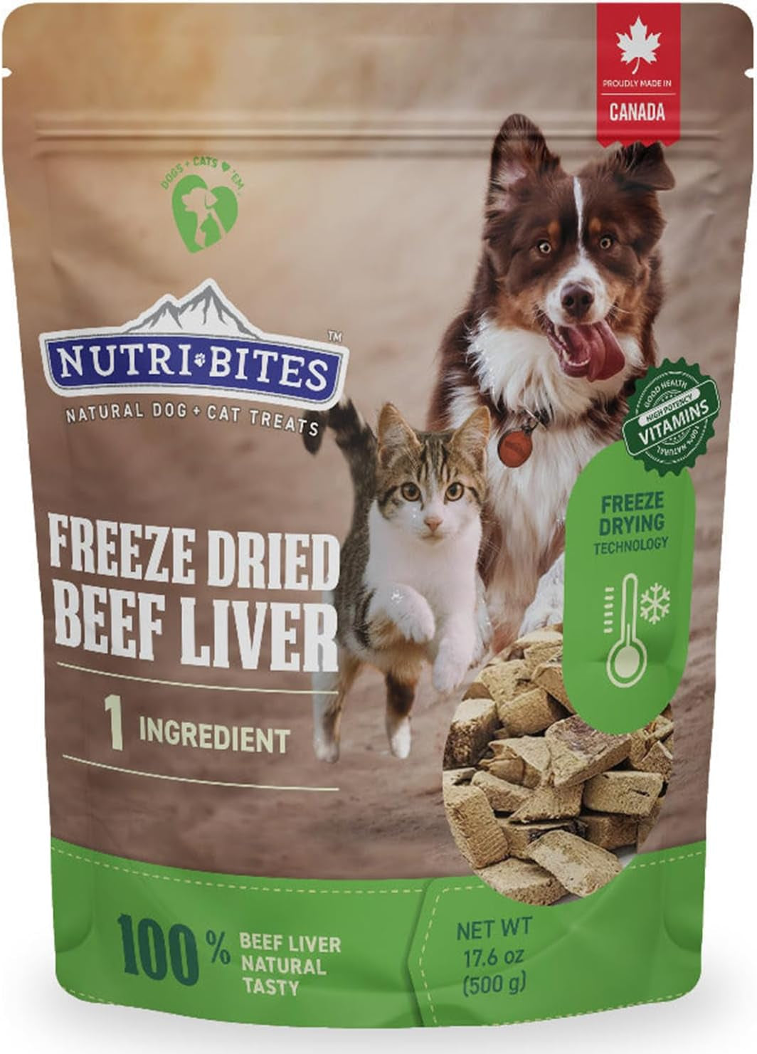 Nutri Bites Freeze Dried Dog & Cat Treats, Healthy Pet Training Treats or Food Topper, All Natural, Single Ingredient, High Protein, Premium Bulk Value Pack