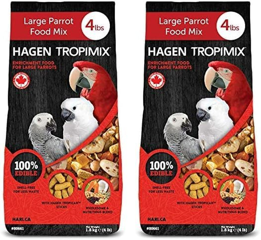 Hari Tropimix Bird Food, Hagen Large Parrot Food with Seeds, Fruit, Nuts, Vegetables, Grains, and Legumes, Enrichment Food