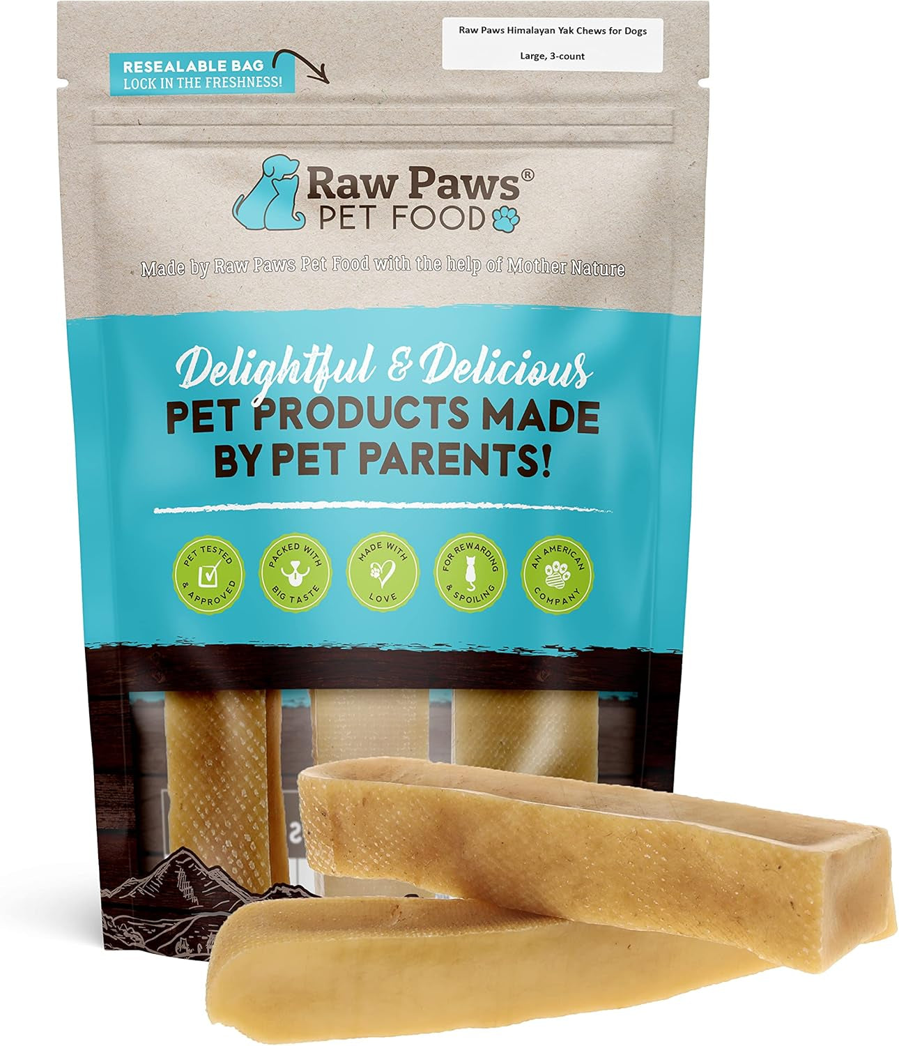 Raw Paws Yak Cheese Himalayan Yak Chews for Large Dogs, Large - Himalayan Cheese for Large Dogs - Yak Bones for Dogs - Yak Milk Bones for Dogs - Dog Cheese Chews Himalayan - Dog Yak Chews