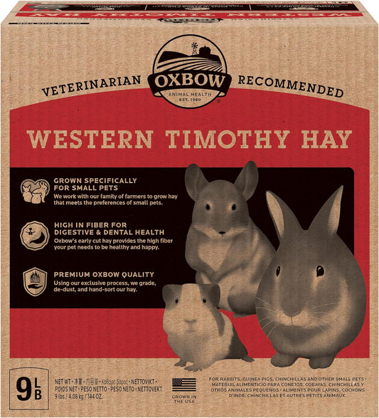 Oxbow Animal Health Western Timothy Hay - All Natural Hay for Rabbits, Guinea Pigs, Chinchillas, Hamsters & Gerbils-Veterinarian Recommended- Digestive & Dental Health- Grown in the USA