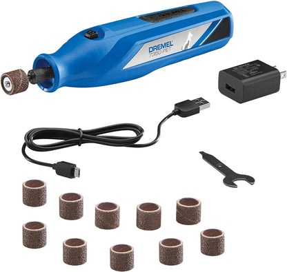 Dremel 7350-PET 4V Pet & Dog Nail Grinder, Easy-To-Use & Safe Nail Trimmer, Professional Pet Grooming Kit - Works on Large, Medium, Small Dogs & Cats