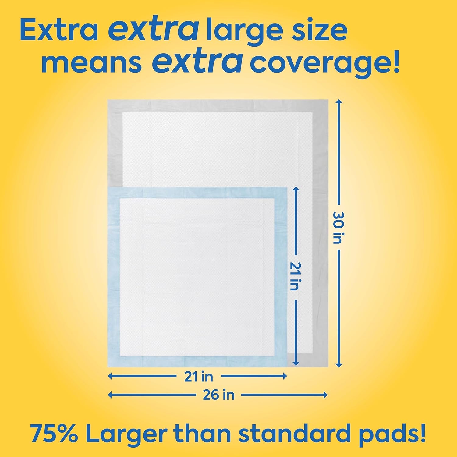 Petcare XXL Dog Training Pads, Heavy Duty Dog Pee Pads XXL, Jumbo Puppy Pads, Wee Wee Pads for Dogs and Puppies, Dog House Training, Leak Proof, Safe, Disposable, 26"X30", 30 Ct