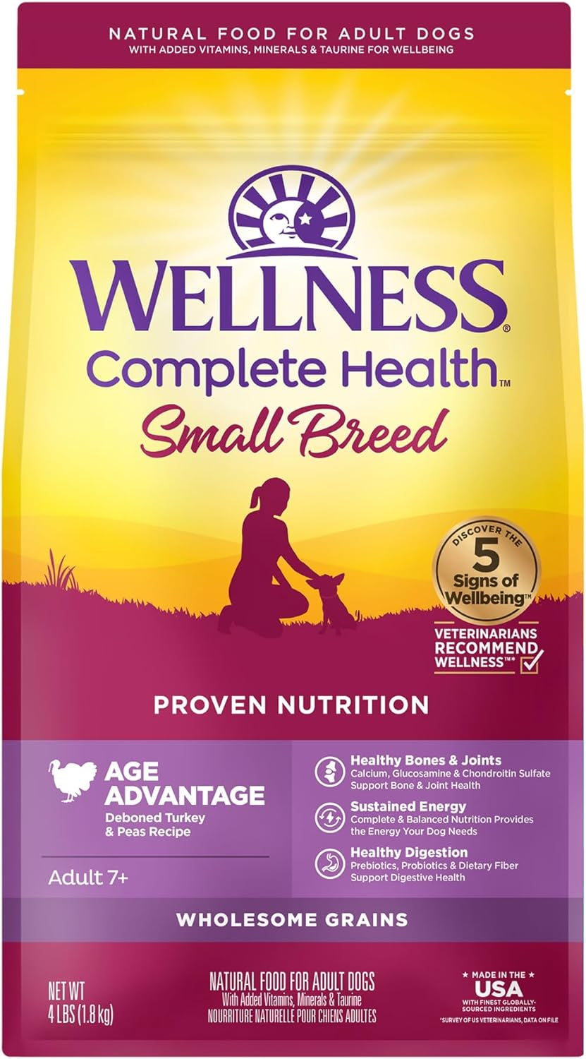 Complete Health Small Breed Adult Dry Dog Food with Grains and Real Turkey, Natural Ingredients, Omega Fatty Acids, and Probiotics, Made in USA