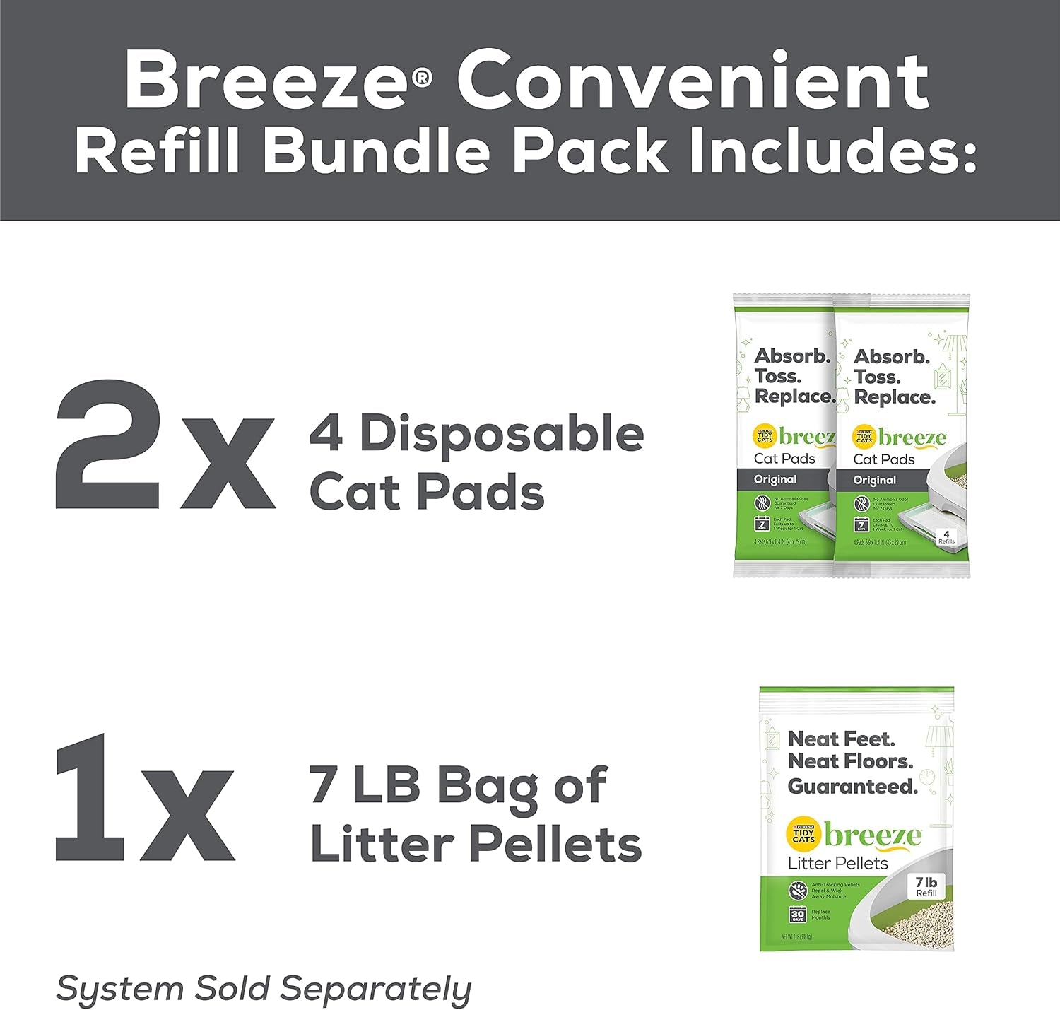 Purina Tidy Cats Breeze Litter System Cat Refill Bundle