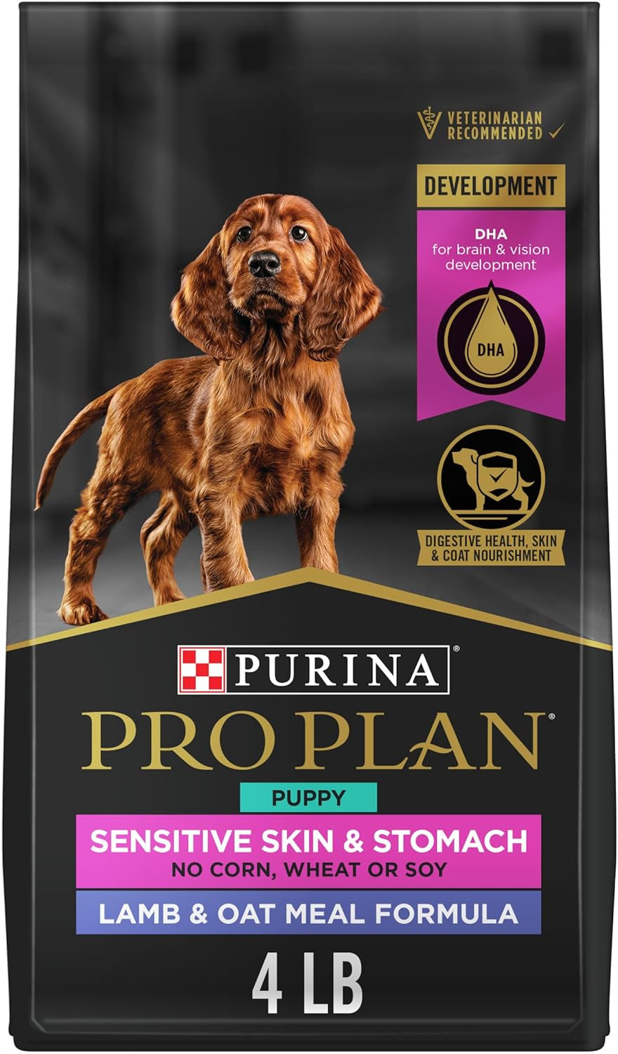 Sensitive Skin and Stomach Puppy Food with Probiotics, Lamb & Oat Meal Formula