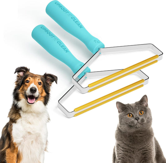 Uproot Cleaner Pro Pet Hair Remover - Reusable Cat Hair Remover - Dog Hair Remover Multi-Fabric Edge and Carpet Scraper by Uproot Clean - for Furniture, Pet Towers, + More - Gets Every Hair