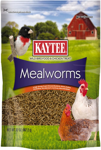 Kaytee Wild Bird Food Mealworms for Bluebirds, Wrens, Robins, Chickadees, Woodpeckers, Cardinals & Chickens