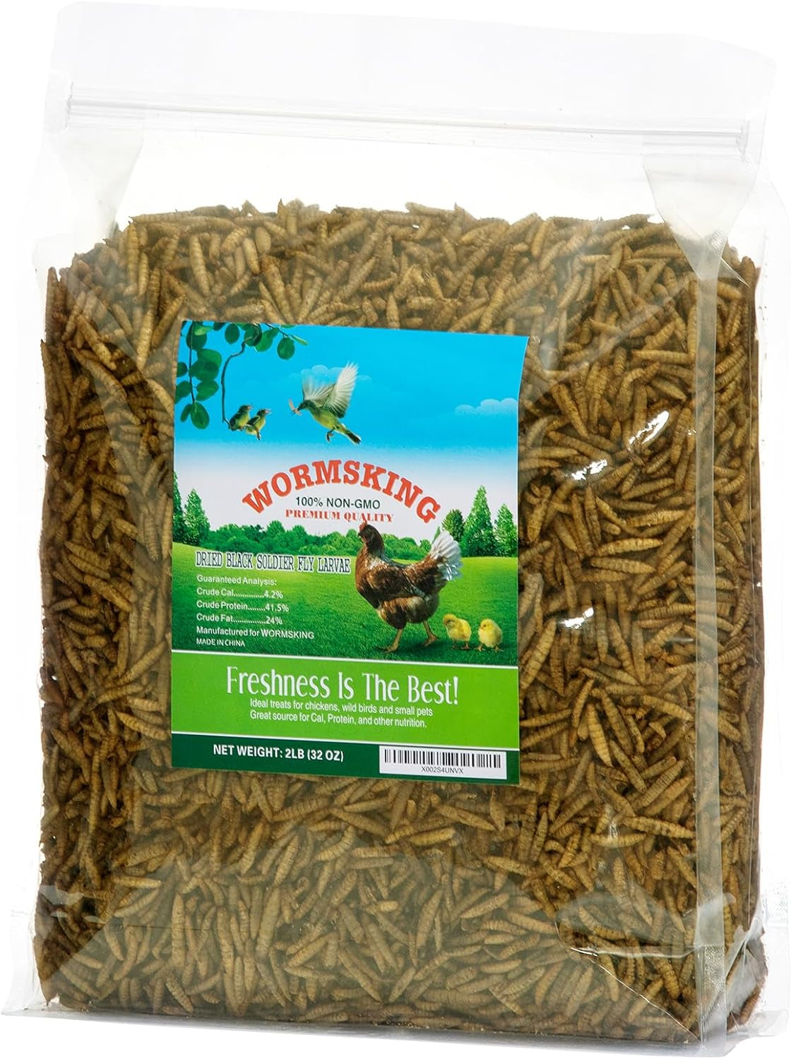 5LB Dried Black Soldier Fly Larvae, More Calcium than Dried Mealworms, High Protein Chicken Feed, BSFL, Poultry Treats