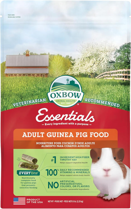 Oxbow Essentials Adult Guinea Pig Food - All Natural Adult Guinea Pig Pellets - No Seeds, Fruits, or Artificial Ingredients - Made in the USA - Veterinarian Recommended