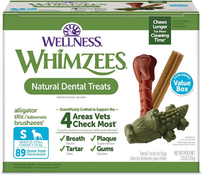 WHIMZEES by Wellness Long Lasting Dog Chews Value Box: All Natural Grain Free Treats to Help Clean Teeth & Reduce Plaque & Tartar - for Dogs 40-60 Lbs